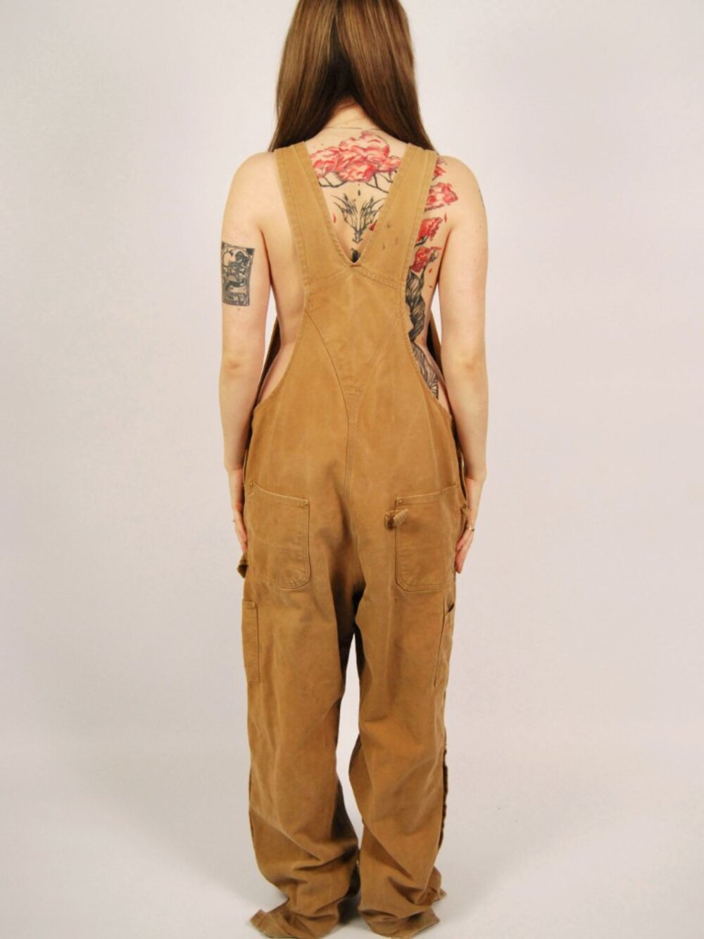 Y2K Carhartt Overalls (XXL) tan vintage mens pant cargo utility double knee cool - Picture 3 of 9